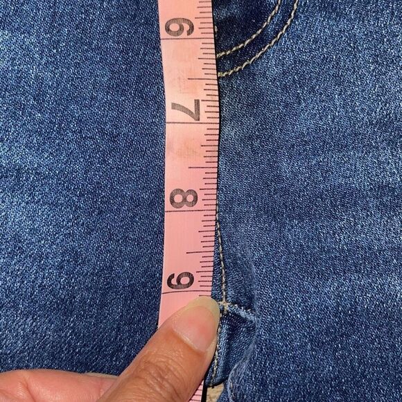 KanCan Womens Mid Rise Raw Cut Off Hem Distressed Skinny Ankle Jeans Blue Sz 29 - Picture 7 of 8